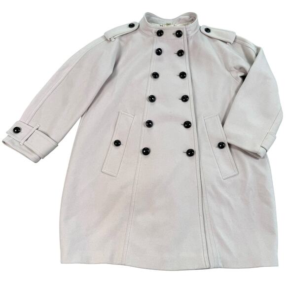 Burberry London Women’s 10 Wool Cashmere Coat Peacoat Double Breasted Cream - Picture 1 of 15